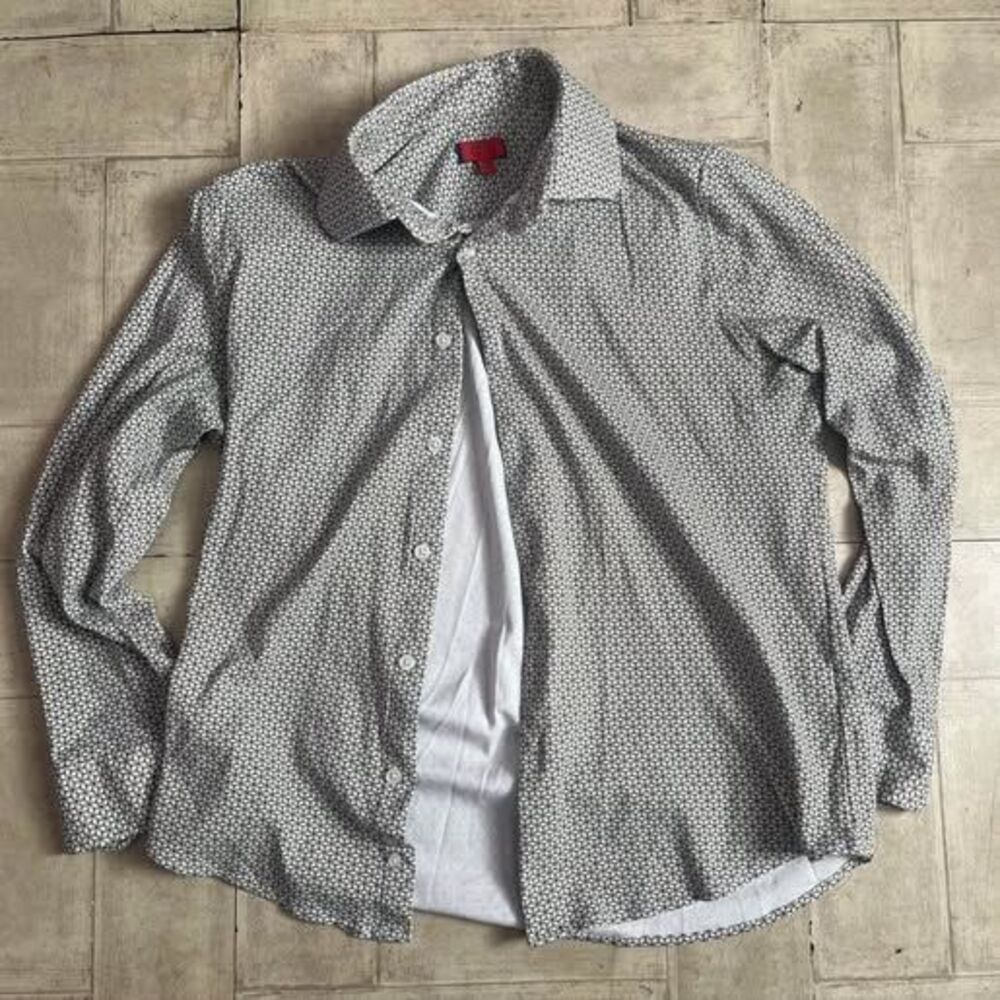 ZNT18 branded men's patterned button-down shirt size 32/33